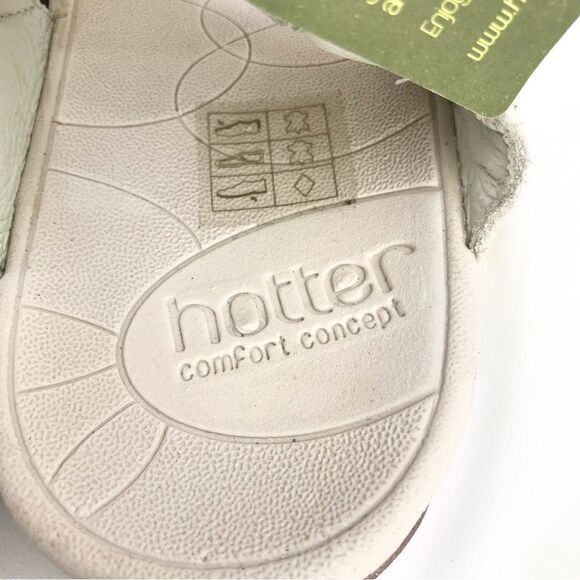 Hotter JAVA Metallic Shimmer Gold Cream Thong Toe Slingback Comfort Sandals NEW - Picture 15 of 16